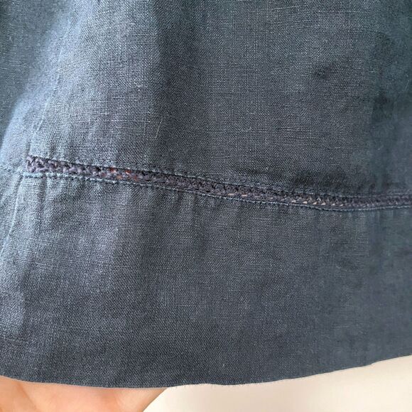 J. Jill Love Linen Dress Womens Medium Shift Resort Beachy Sleeveless Crochet - Picture 7 of 10